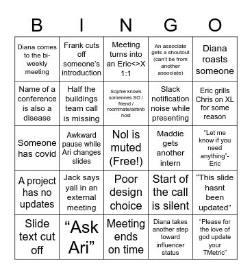 ADL Bi-Weekly Bingo Card