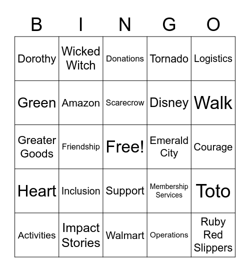 Follow the Friendship Road: Bingo Card