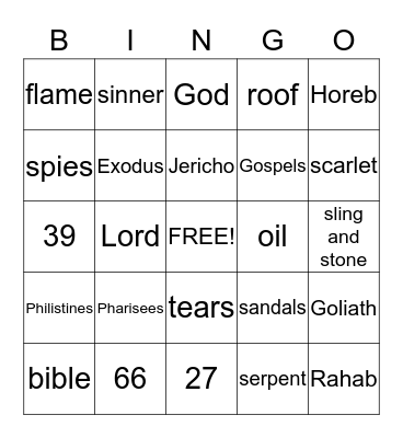 Bible Bingo-God's Love Bingo Card