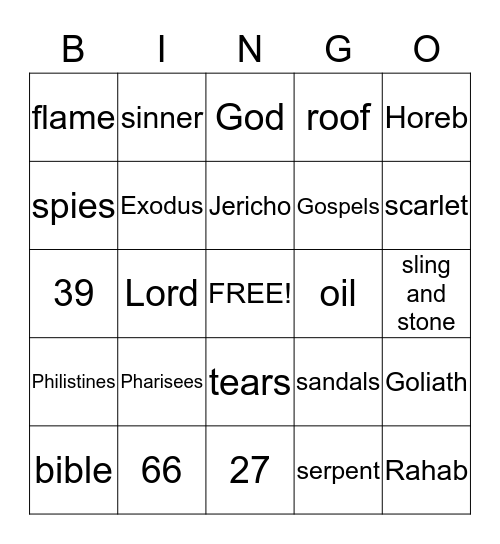 Bible Bingo-God's Love Bingo Card