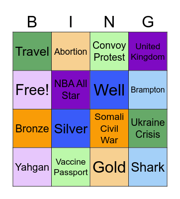 Coffee Night Trivia Bingo Card