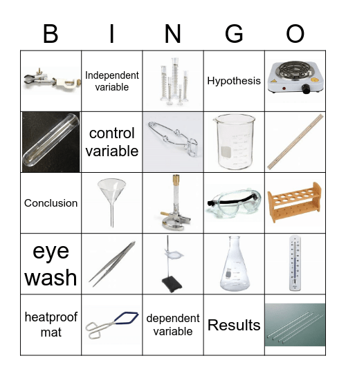 Yr8 Lab equipment & variables revision Bingo Card