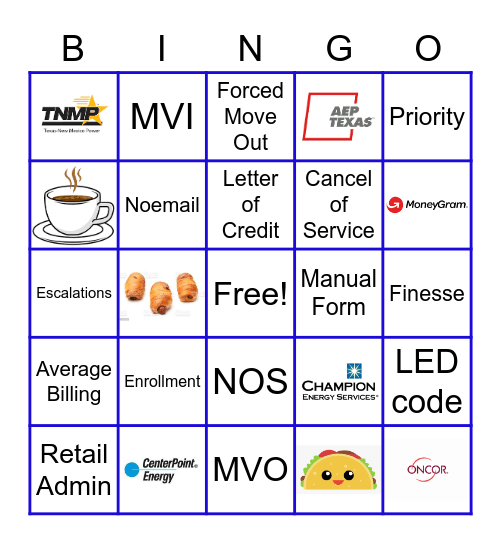 Champion Bingo Card