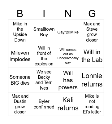 Stranger Things s4 template Bingo Card