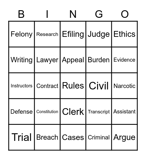 Verona High Bingo Card