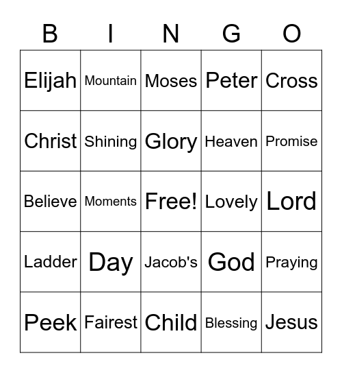 Worship Bingo for February 27  (Listen for the words during worship and mark them as you hear them) No prizes - just for fun Bingo Card