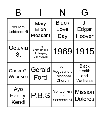 DPA BHM Bingo Card