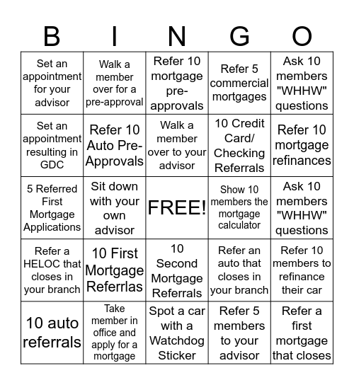 BINGO! Bingo Card