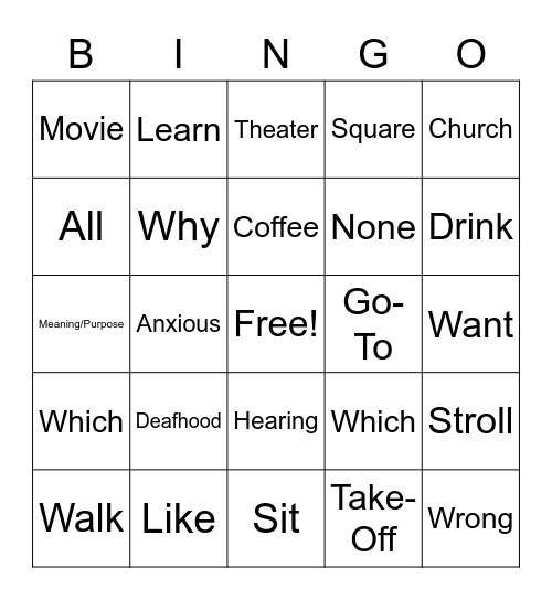 Chapter 1 Vocab Bingo Card