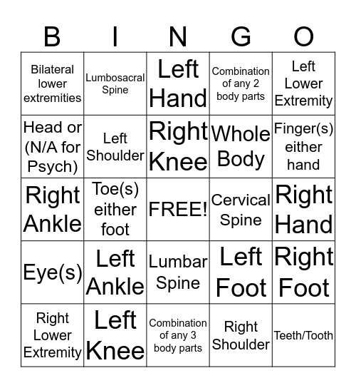 body-part-bingo-card