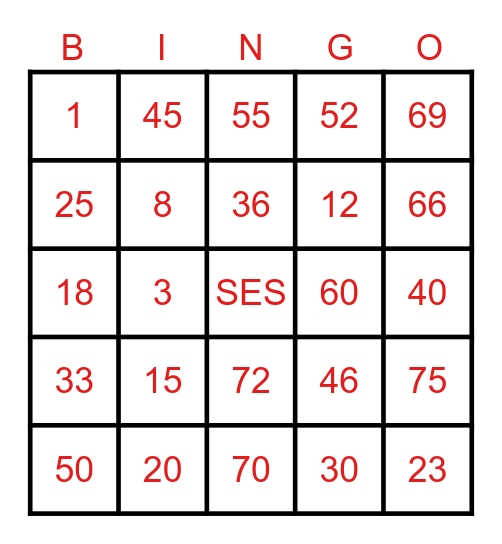 Elmark_Thanksgiving Bingo Card