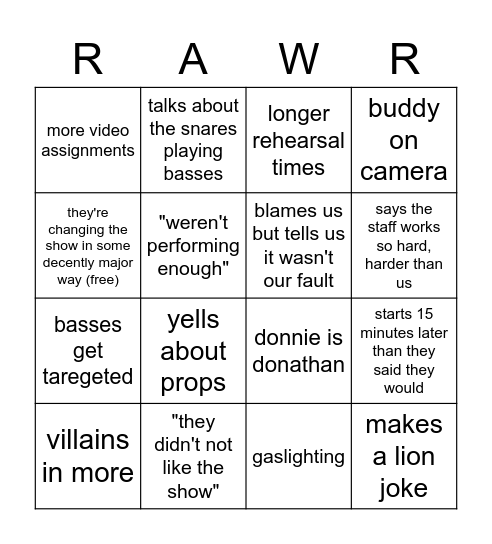 Cap City Zoom Bingo Card
