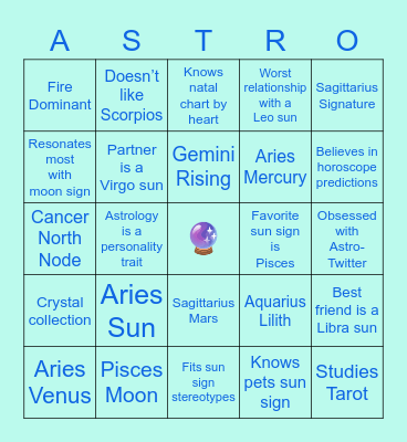 Bingo: Astrology Edition Bingo Card