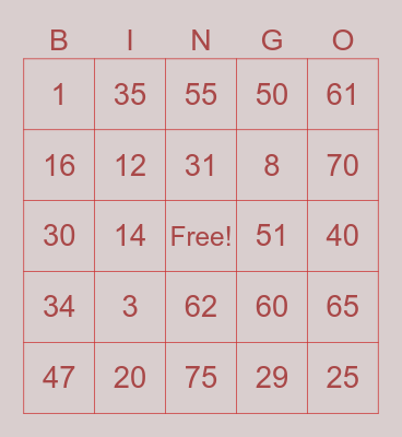 Bingo Card