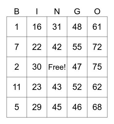 Magnaye John Bingo Card