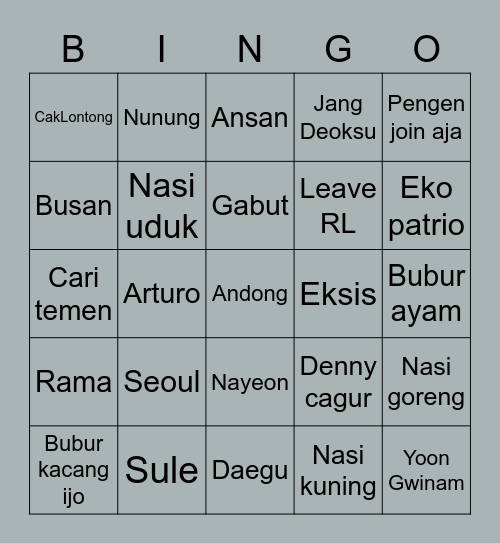 S E N Bingo Card