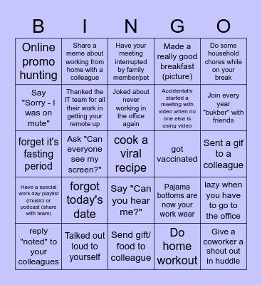 Printizen Bingo Card