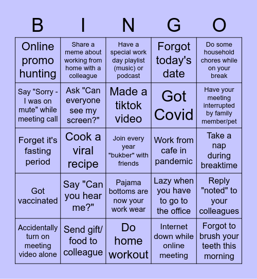 Printizen Bingo Card