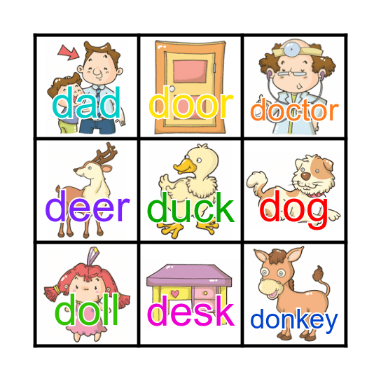 Phonics 1 unit 2 Bingo Card