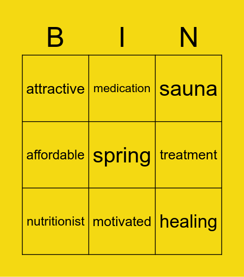 Health Comes First Bingo Card