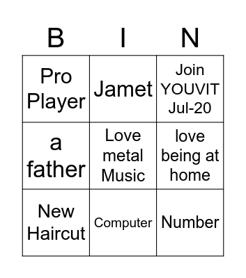 Irman Bingo Card