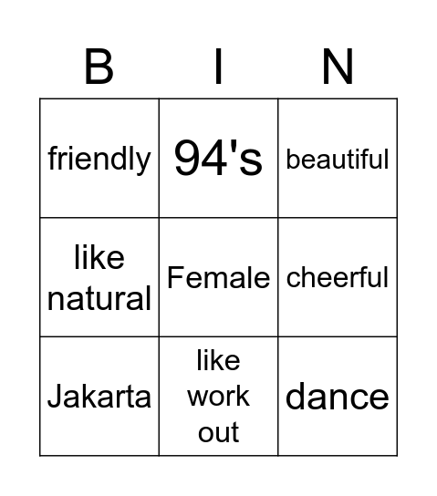 yoana Bingo Card