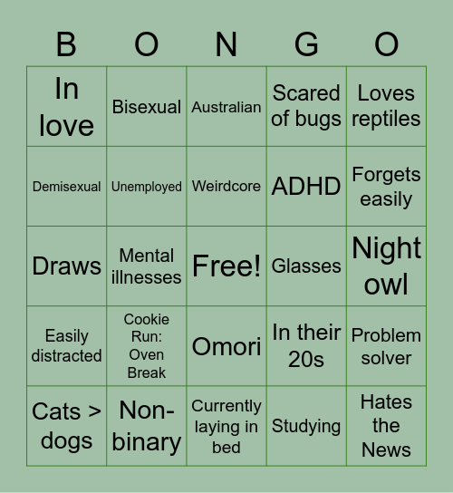 Salem Bingo Card