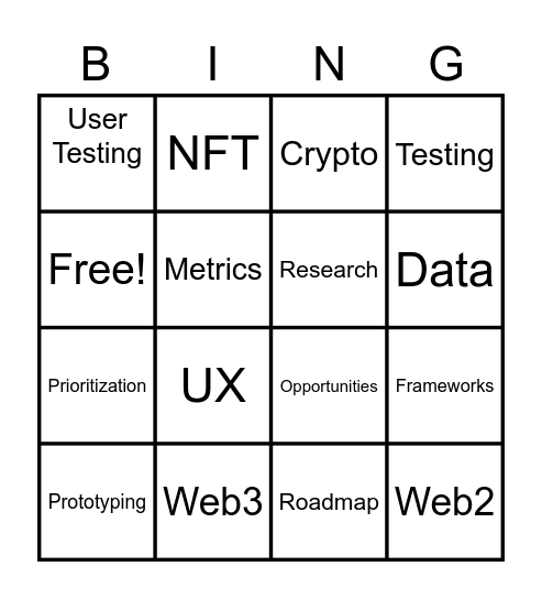 DPM Product Bing Bingo Card