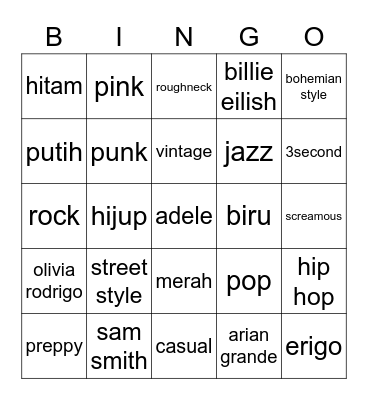 genan Bingo Card
