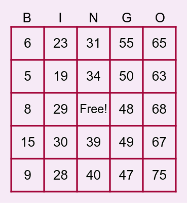 COMPUTER CLUB Bingo Card