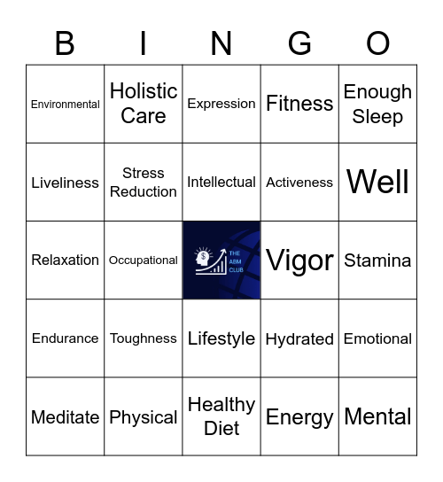 HCM SHS ONE DAY LEAGUE Wellness Bingo Card