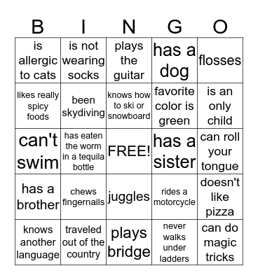 POOL 335  Bingo Card