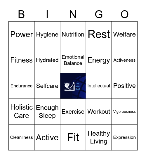 HCM SHS ONE DAY LEAGUE Wellness Bingo Card