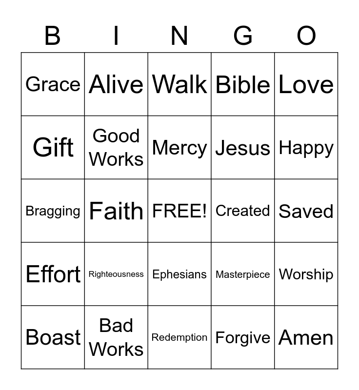 Sermon Bingo. (To be done only during the sermon) Bingo Card