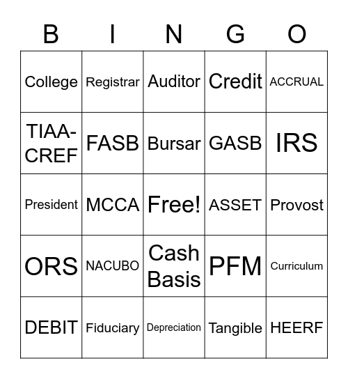 MCCBOA BINGO Card