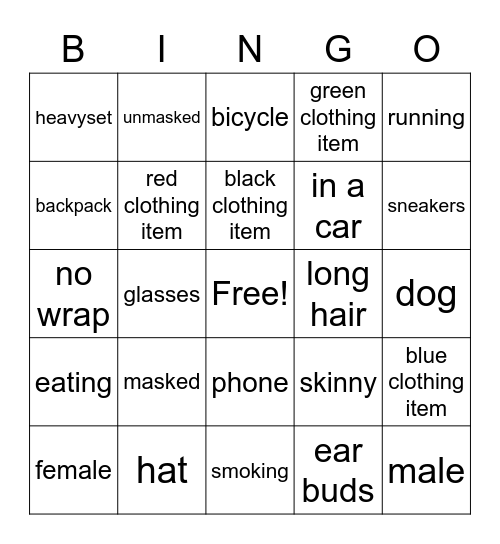 Bingi Bingo Card