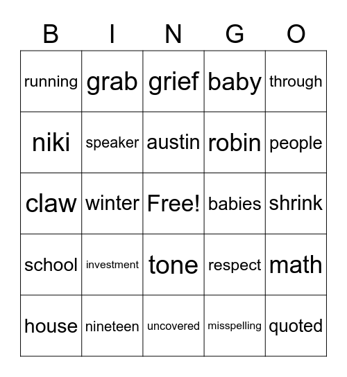 purple bingo lesson 100-104 Bingo Card