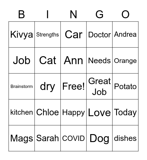 Random Bingo Card