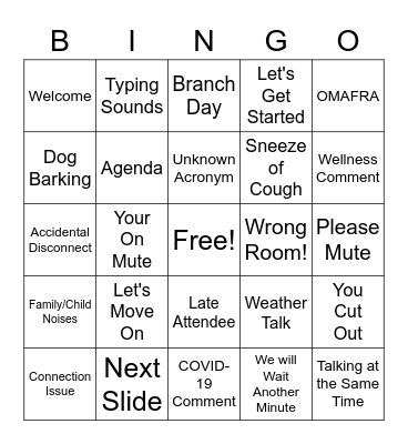 Branch Day Bingo Card