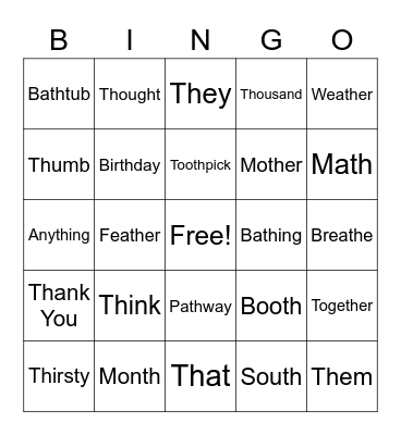 /TH/ Bingo Card