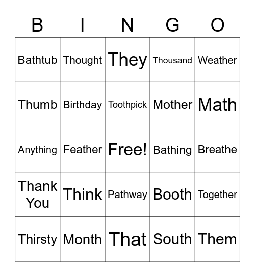 /TH/ Bingo Card