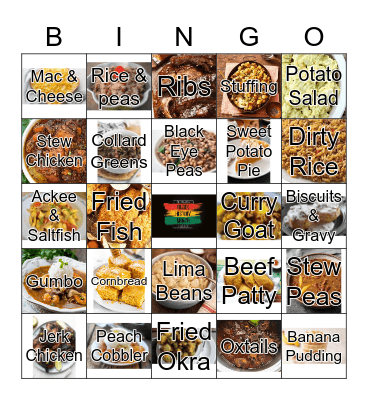 FOOD BINGO Card