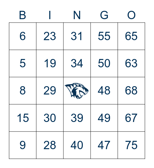 Number Bingo 1-75 Bingo Card