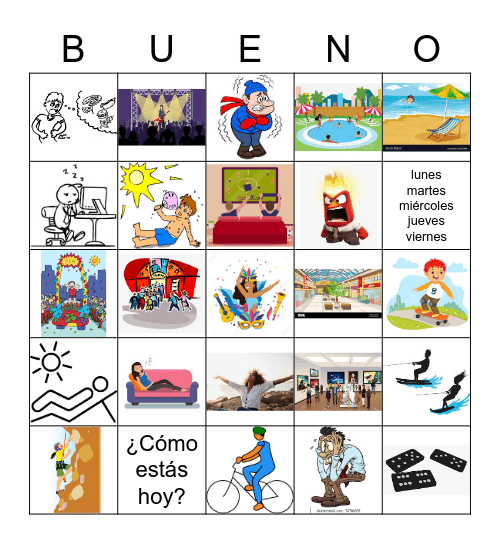 Spanish 1 U5Q1 Bingo Card
