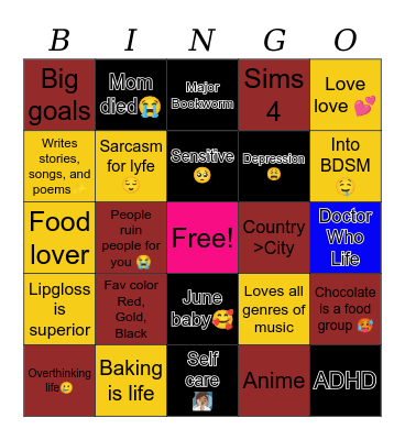𝔏𝔬𝔳𝔢𝔏𝔢𝔦𝔤𝔥 Bingo Card
