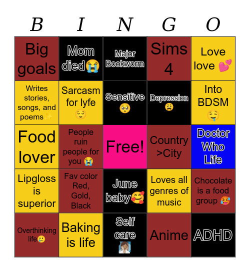 𝔏𝔬𝔳𝔢𝔏𝔢𝔦𝔤𝔥 Bingo Card