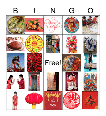 Chinese New Year Activities Bingo Card