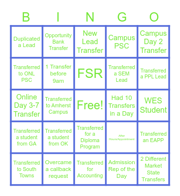 CC Bingo Card