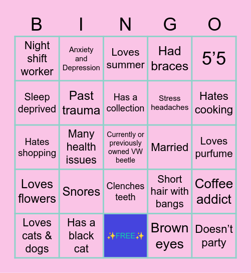 Mallory’s Bingo Card