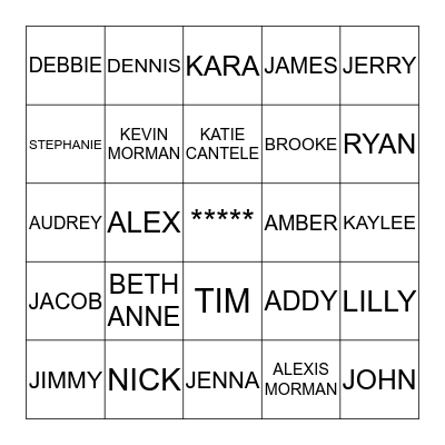 Lancaster Family BINGO Card